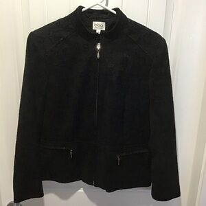 Cleo Petites black jacket zip up jacket with zip pockets size 8